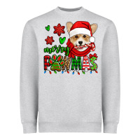 Heather Grey merry pawmas christmas corgi Heavyweight Sweatshirt - Jasminsmagicworld