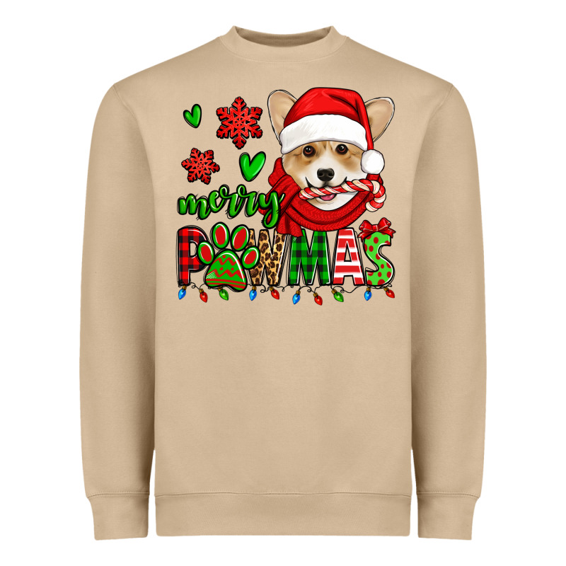 Merry Pawmas Christmas Corgi Heavyweight Sweatshirt by Jasminsmagicworld | Teevron
