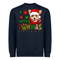 Navy merry pawmas christmas corgi Heavyweight Sweatshirt - Jasminsmagicworld