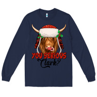 Navy you serious clark highland cow Long Sleeve Tee - Jasminsmagicworld
