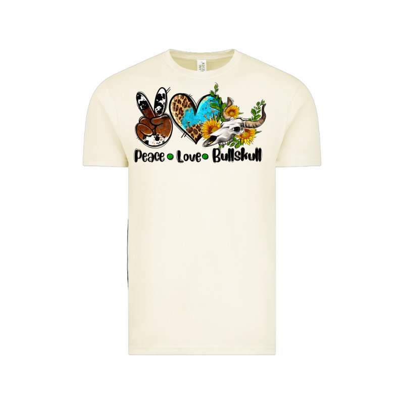 Peace Love  Bullskull Vintage Tee by AdoDesignShop | Teevron