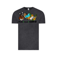 Vintage Black peace love  bullskull Vintage Tee - AdoDesignShop