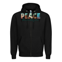Black peace be with you cross Zipper Hoodie - NancyCooperArtShop