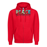 Red peace be with you cross Zipper Hoodie - NancyCooperArtShop