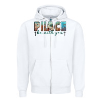 White peace be with you cross Zipper Hoodie - NancyCooperArtShop