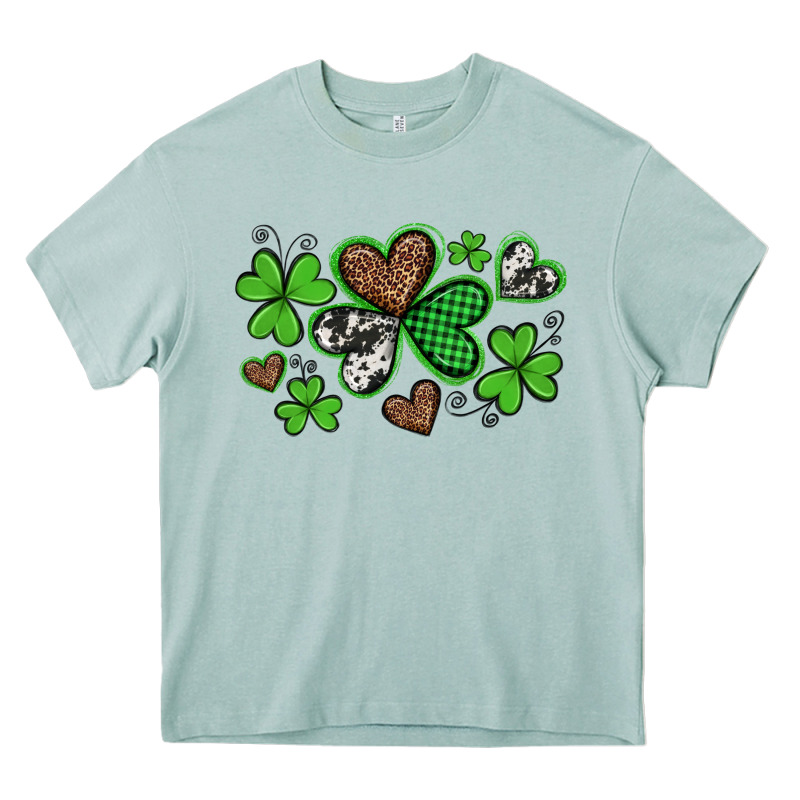 Western St Patricks Day Shamrocks And Hearts Heavy Core Tee by Artiststas | Teevron