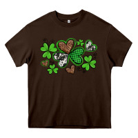 Chocolate Brown western st patricks day shamrocks and hearts Heavy Core Tee - Artiststas