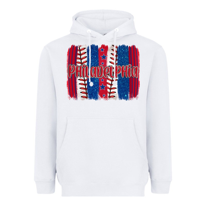 Philadelphia Baseball Team Spirit Brushstrokes Heavyweight Hoodie by Artiststas | Teevron