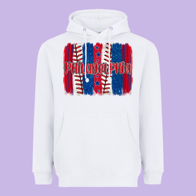 Philadelphia Baseball Team Spirit Brushstrokes Heavyweight Hoodie Designed By Artiststas