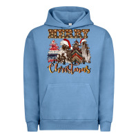 Pigment Pebble Blue merry christmas trees Urban Hoodie - CowGirlArtShop