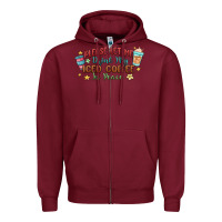 Burgundy please let me drink my iced coffee in peace Zipper Hoodie - MaliasSmallBusiness