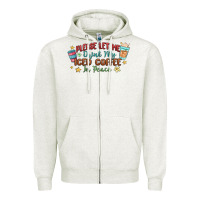 Oatmeal Heather please let me drink my iced coffee in peace Zipper Hoodie - MaliasSmallBusiness