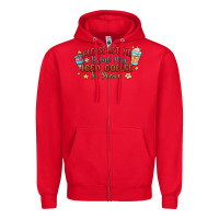 Red please let me drink my iced coffee in peace Zipper Hoodie - MaliasSmallBusiness