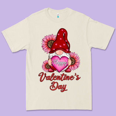 Happy Valentine's Day Gnomes With Sunflower Premium Tee Designed By Ranaportraitstore
