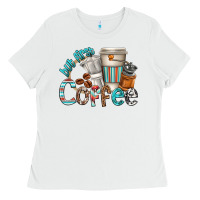 White but first coffee Ladies Tee - texasbilliewilder