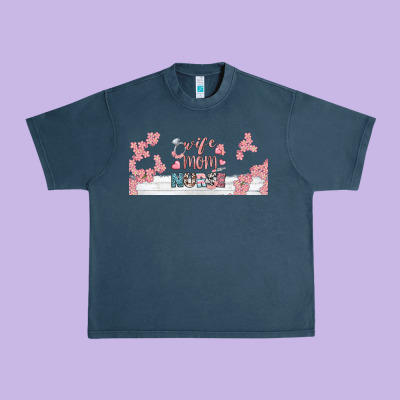 Wife Mom Nurse Libbey Glass Urban Heavy Tee Designed By Bundleandbundleshop