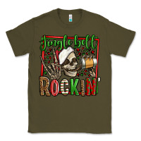 Army Green jingle bell rockin skeleton christmas Classic Tee - Jasminsmagicworld