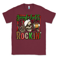 Burgundy jingle bell rockin skeleton christmas Classic Tee - Jasminsmagicworld