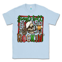 Dusty Blue jingle bell rockin skeleton christmas Classic Tee - Jasminsmagicworld