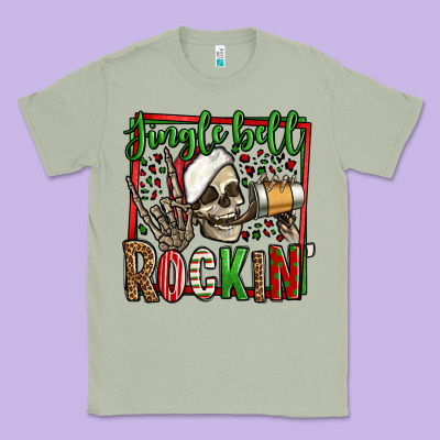 Jingle Bell Rockin Skeleton Christmas Classic Tee Designed By Jasminsmagicworld