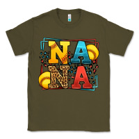 Army Green Softball nana leopard frame Classic Tee - LillyAllenDesigns