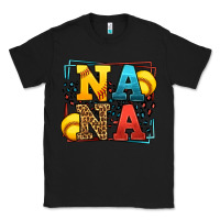 Black Softball nana leopard frame Classic Tee - LillyAllenDesigns