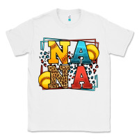 White Softball nana leopard frame Classic Tee - LillyAllenDesigns