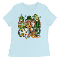 Baby Blue camp crew with gnomies Ladies Tee - texasbilliewilder