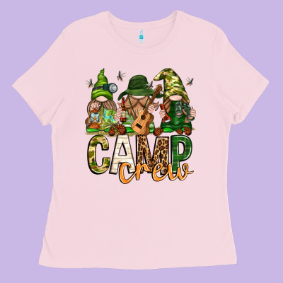 Ladies Tee camp crew with gnomies