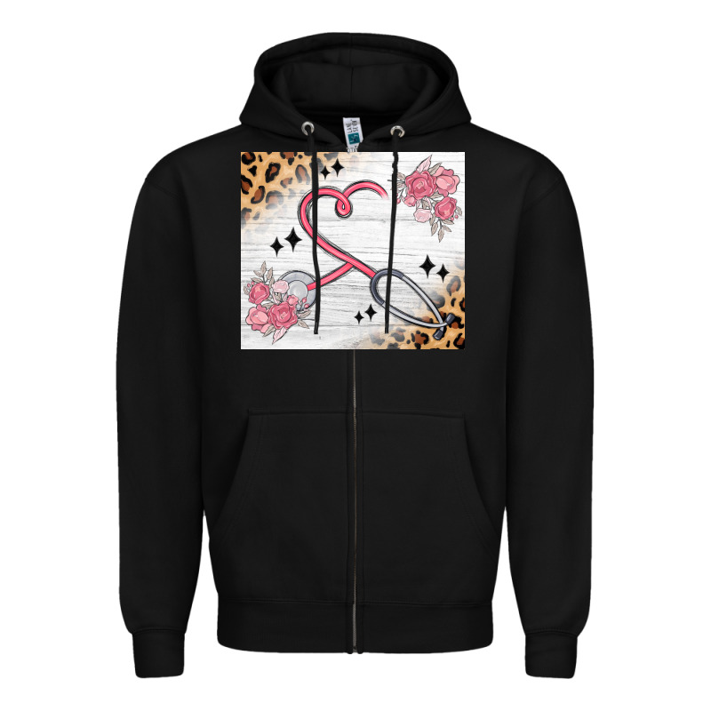 Customized Leopard Floral Nurse Zipper Hoodie by MaliasSmallBusiness | Teevron