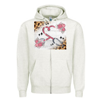 Oatmeal Heather customized leopard floral nurse Zipper Hoodie - MaliasSmallBusiness