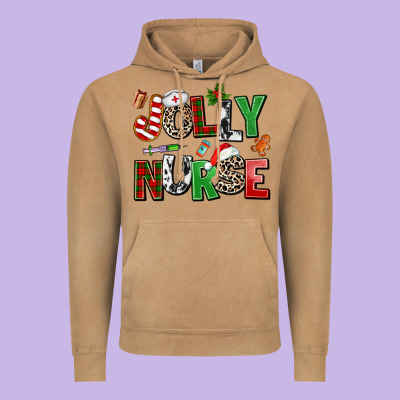 Jolly Nurse Vintage Hoodie Designed By Adodesignshop