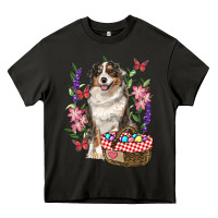 Asphalt Easter Aussie Australian Shepherd Heavy Core Tee - RanaPortraitStore