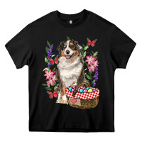 Black Easter Aussie Australian Shepherd Heavy Core Tee - RanaPortraitStore
