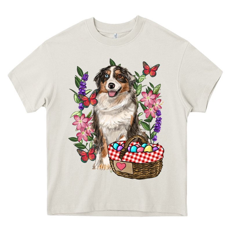 Easter Aussie Australian Shepherd Heavy Core Tee by RanaPortraitStore | Teevron
