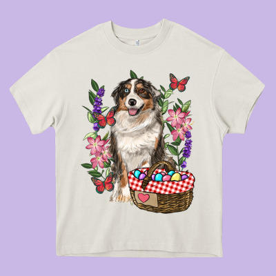 Heavy Core Tee Easter Aussie Australian Shepherd