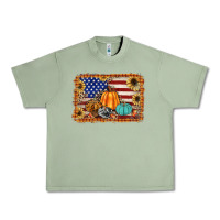 Oil Green american flag fall backgraund Urban Heavy Tee - JahusDesignShop