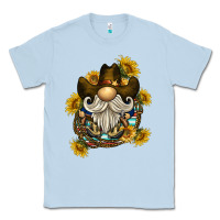Dusty Blue cowboy gnome sunflower rope Classic Tee - BarkalooDesign