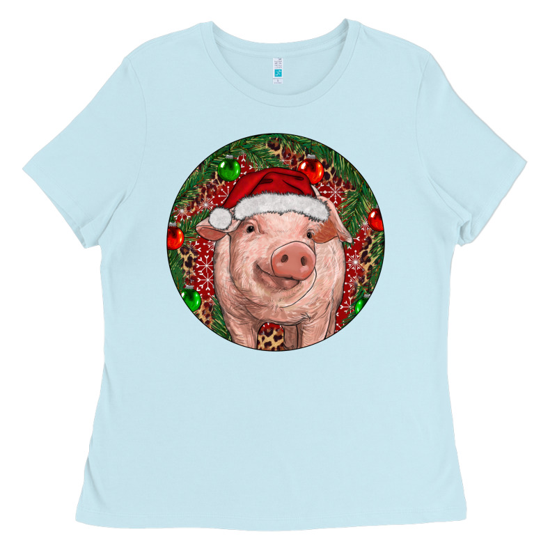 Pig Christmas Ladies Tee by RanaPortraitStore | Teevron