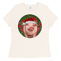 Bone Pig Christmas Ladies Tee - RanaPortraitStore