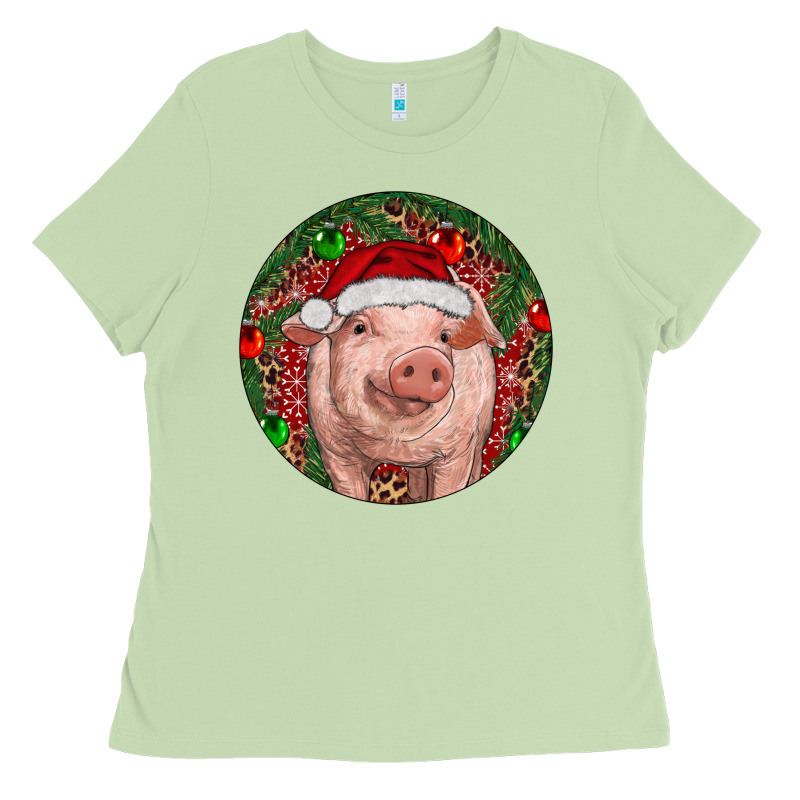 Pig Christmas Ladies Tee by RanaPortraitStore | Teevron