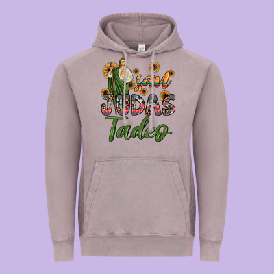 San Judas Tadeo Sunflower Vintage Hoodie Designed By Jahusdesignshop