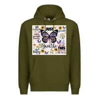 Army Green just breathe Premium Hoodie - JahusDesignShop