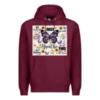 Burgundy just breathe Premium Hoodie - JahusDesignShop