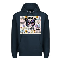 Navy just breathe Premium Hoodie - JahusDesignShop