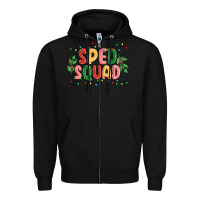 Black sped squad Zipper Hoodie - MaliasSmallBusiness