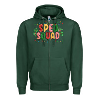 Sports Green sped squad Zipper Hoodie - MaliasSmallBusiness