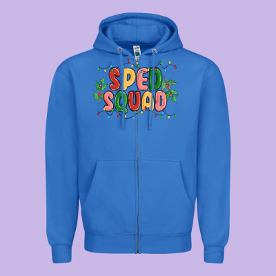 Sped Squad Zipper Hoodie Designed By Maliassmallbusiness