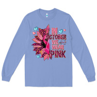 Colony Blue In october we wear pink Long Sleeve Tee - NancyCooperArtShop