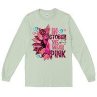 Matcha In october we wear pink Long Sleeve Tee - NancyCooperArtShop
